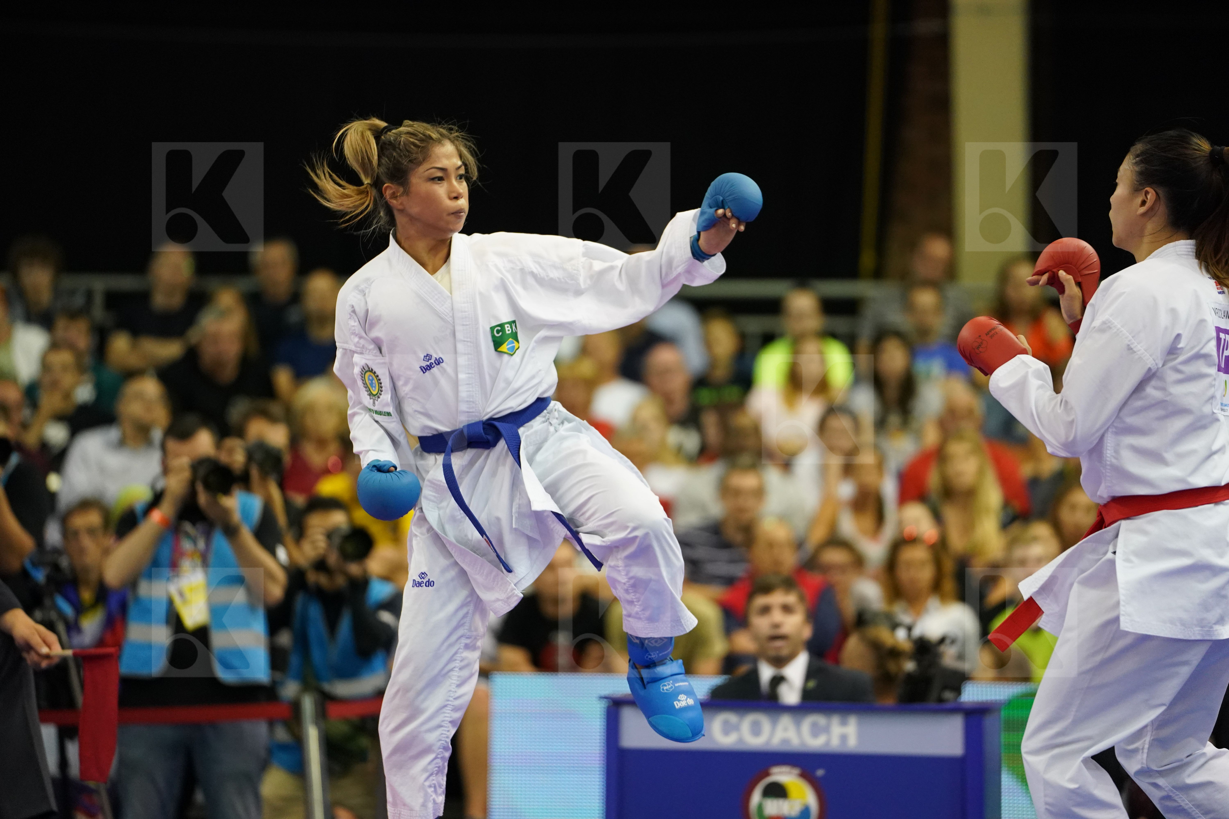 Brazil Chinese Taipei Female Kumite -55kg Gold match Kumizaki Valeria Wen Tzu-Yun